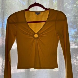 yellow long sleeve top